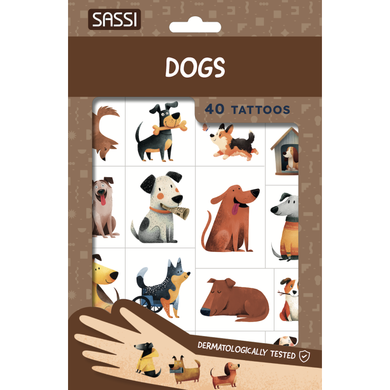 Sassi – Tattoos Dogs | Παιδικά Προσωρινά Τατουάζ με Σκυλάκια – 40 σχέδια