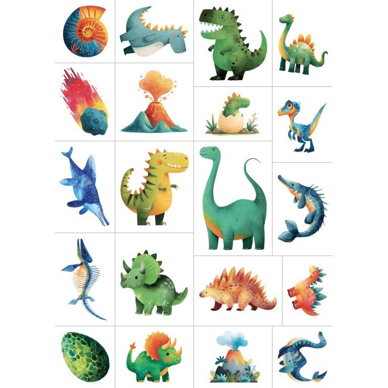 Sassi – Tattoos Dinosaurs | Kids Temporary Tattoos with Dinosaurs – 40 designs