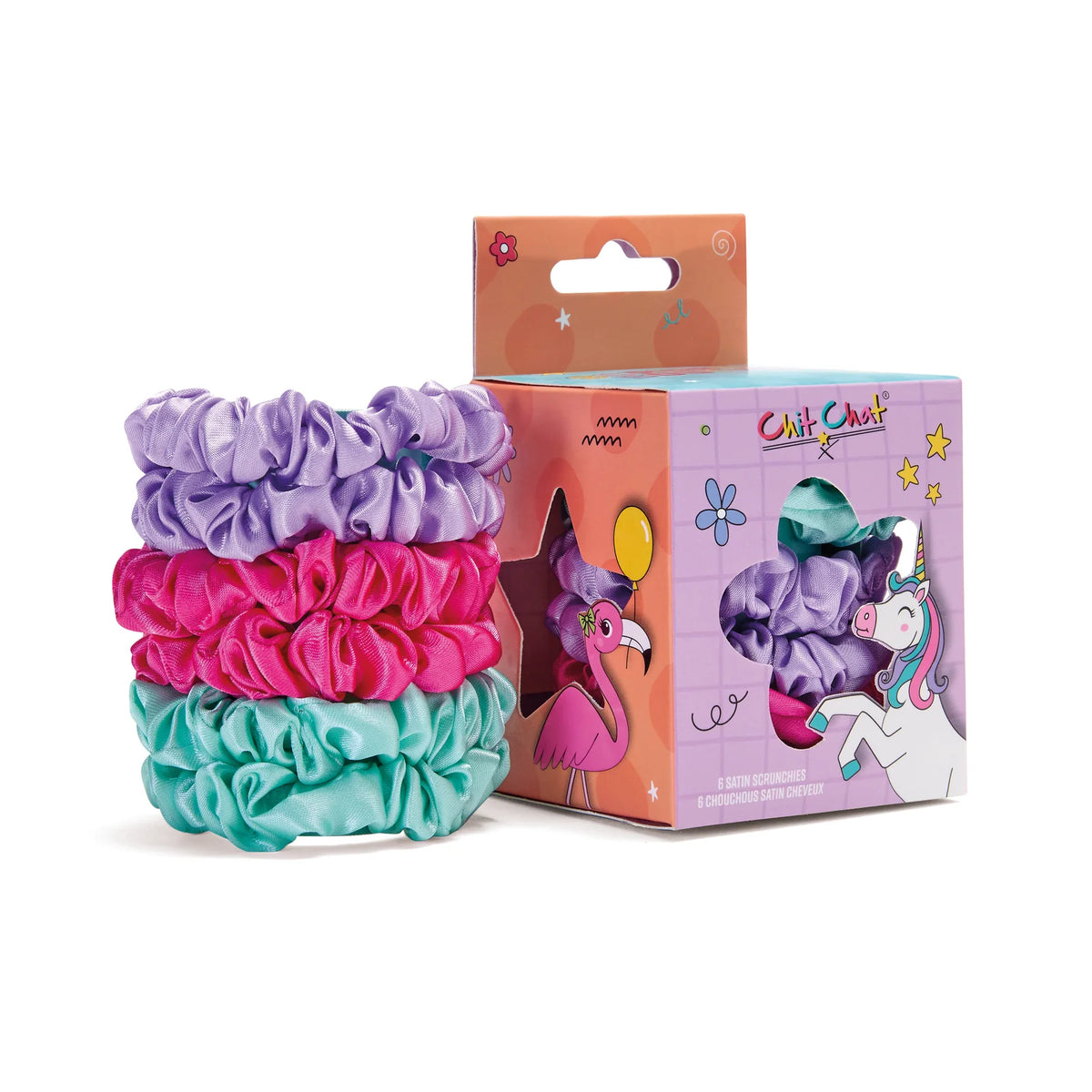Chit Chat Scrunchie Boutique | Παιδικό Σετ Satin Scrunchies 6τμχ – 4+ Ετών
