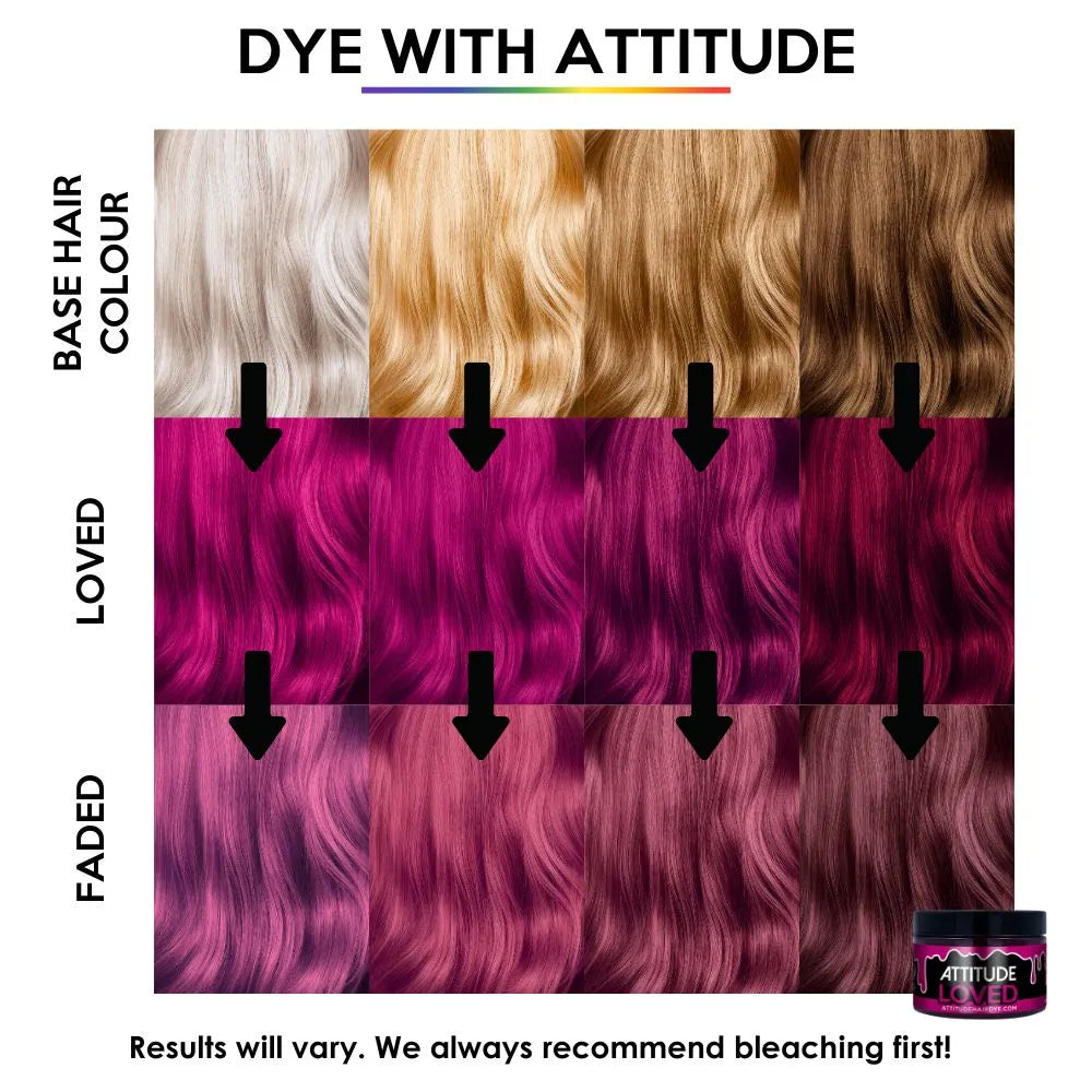 Attitude Hair Dye Loved – Ημιμόνιμη Βαφή Μαλλιών | Semi-Permanent Hair Dye – Pink 135ml