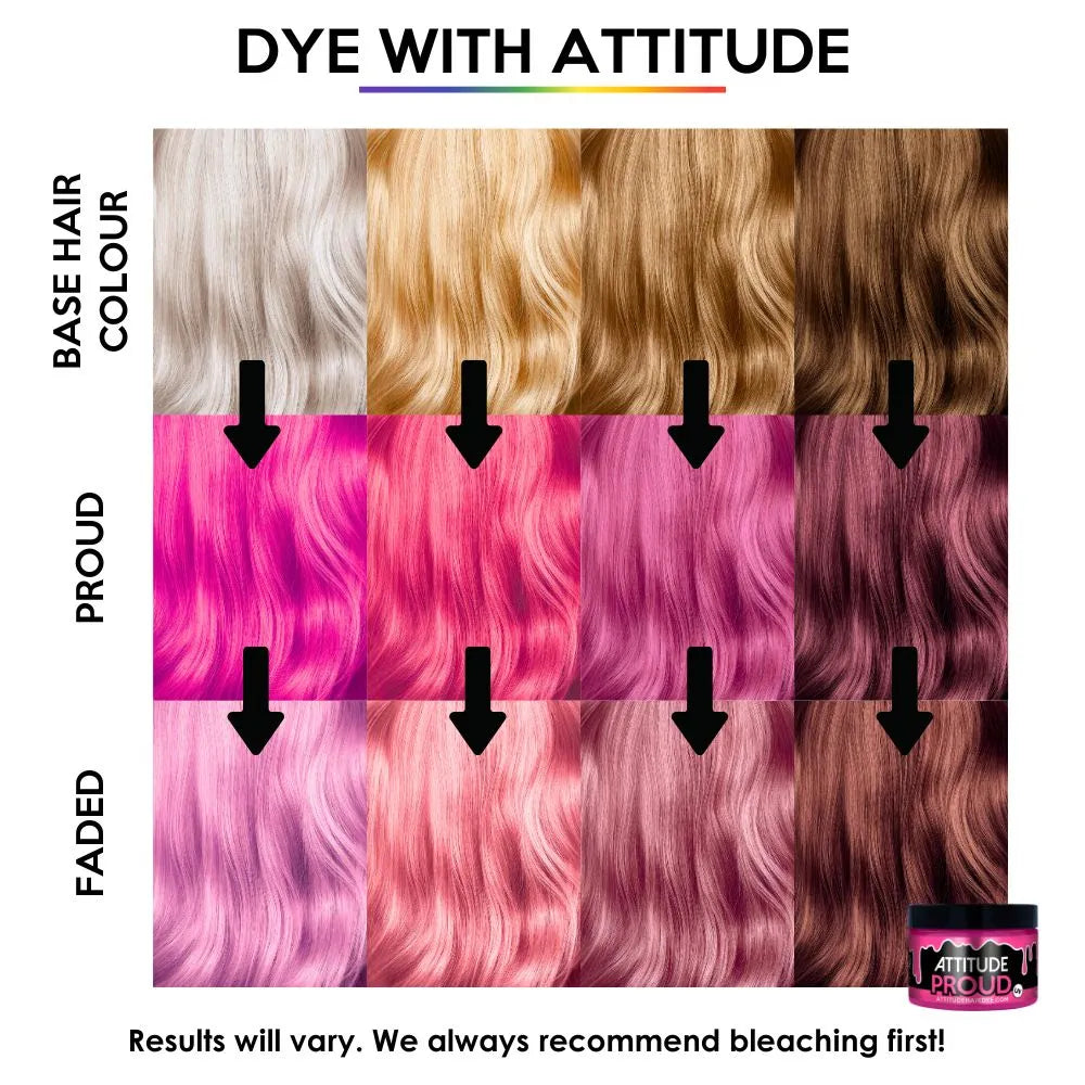 Attitude Hair Dye Proud UV Pink – Ημιμόνιμη Βαφή Μαλλιών 135ml