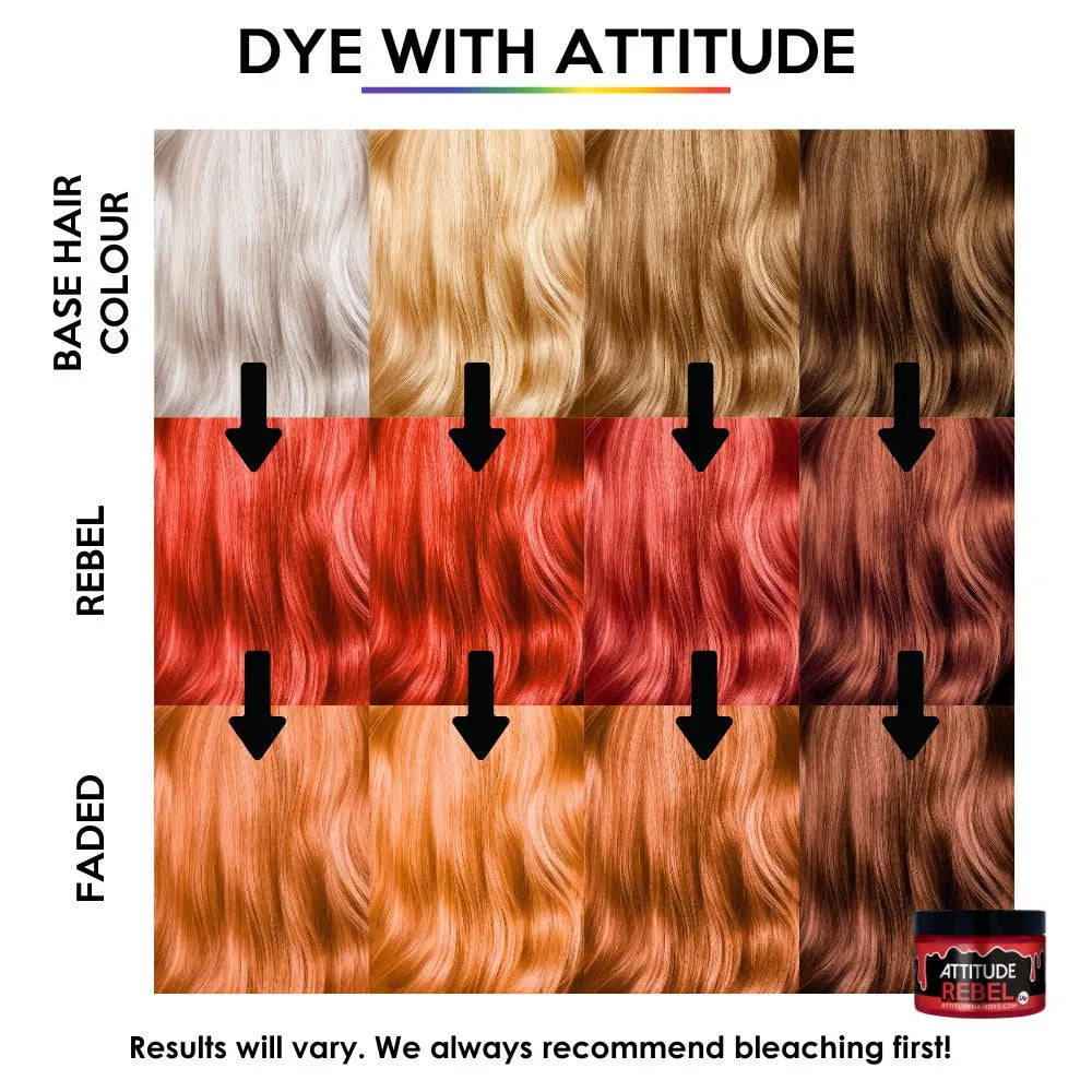 Attitude Hair Dye Rebel UV – Ημιμόνιμη Βαφή Μαλλιών | Semi-Permanent Hair Dye – Red Orange 135ml