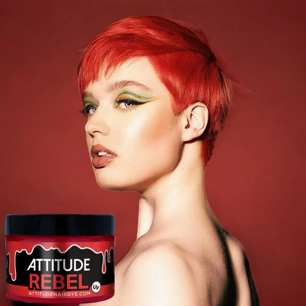 Attitude Hair Dye Rebel UV – Ημιμόνιμη Βαφή Μαλλιών | Semi-Permanent Hair Dye – Red Orange 135ml