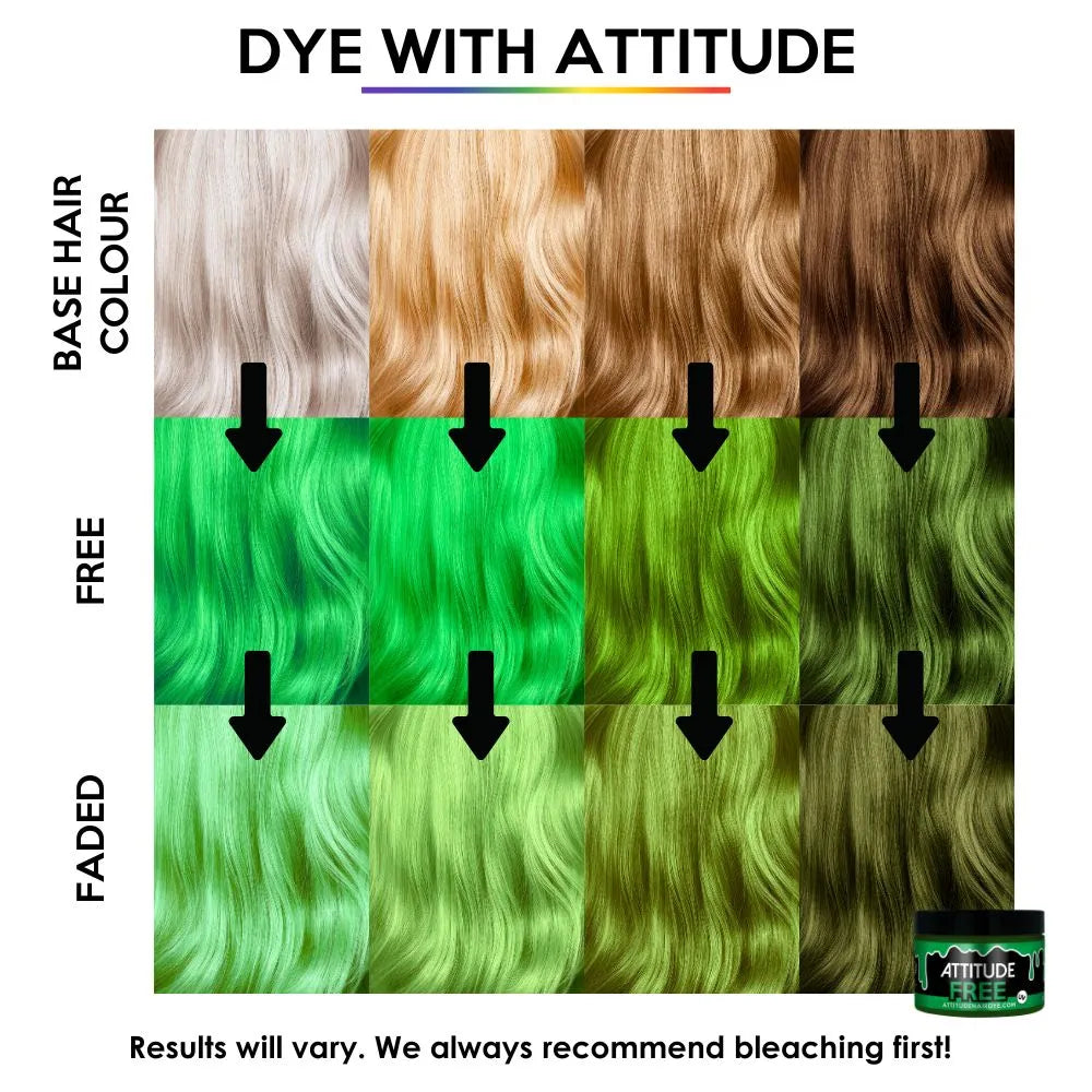 Attitude Hair Dye Free UV Green – Semi-Permanent Hair Dye 135ml