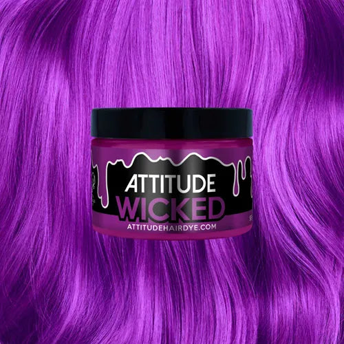 Attitude Hair Dye Wicked – Ημιμόνιμη Βαφή Μαλλιών | Semi-Permanent Hair Dye – Purple 135ml