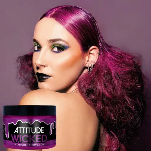Attitude Hair Dye Wicked – Ημιμόνιμη Βαφή Μαλλιών | Semi-Permanent Hair Dye – Purple 135ml