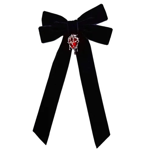 Attitude Hair Dye Vampire Heart – Βελούδινος Φιόγκος Μαλλιών | Velvet Hair Bow – Black