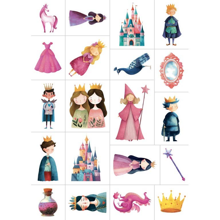 Sassi – Tattoos Princesses | Children's Temporary Tattoos with Princesses – 40 designs