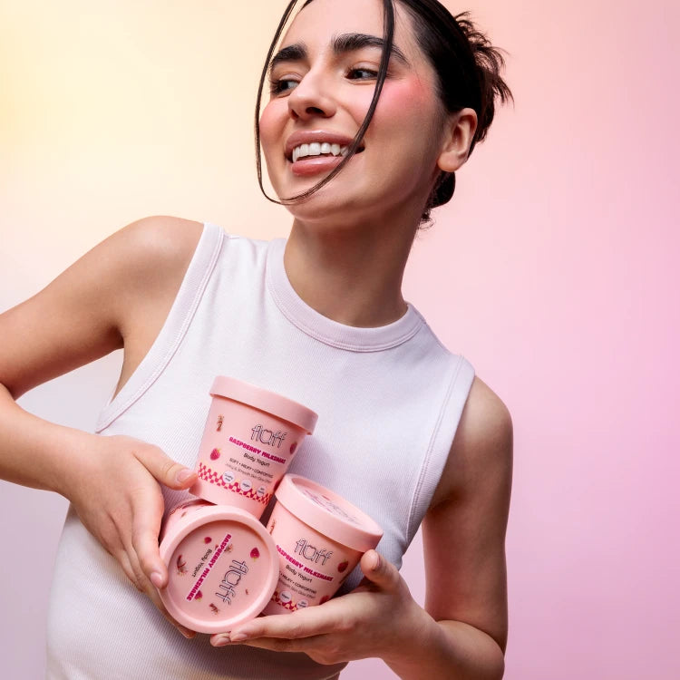 Fluff Raspberry Milkshake Body Yoghurt | Moisturizing Body Cream with Coconut Oil & Almond Oil 180ml