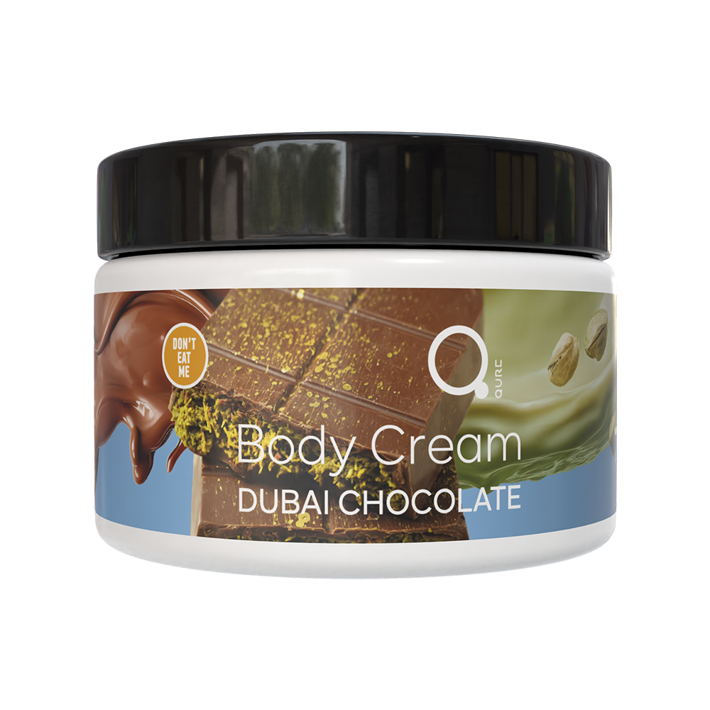 Qure Dubai Chocolate Body Cream – Ενυδατική Κρέμα Σώματος με Άρωμα Σοκολάτας 500ml
