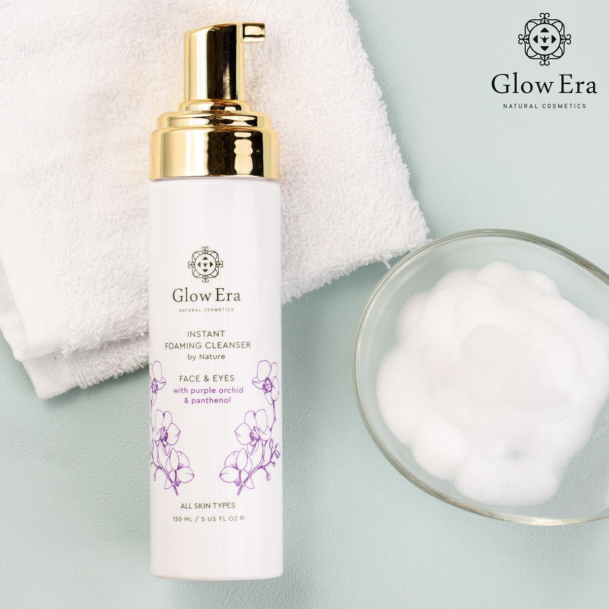 Glow Era Cleansing Foam Face & Eyes with Purple Orchid 150ml