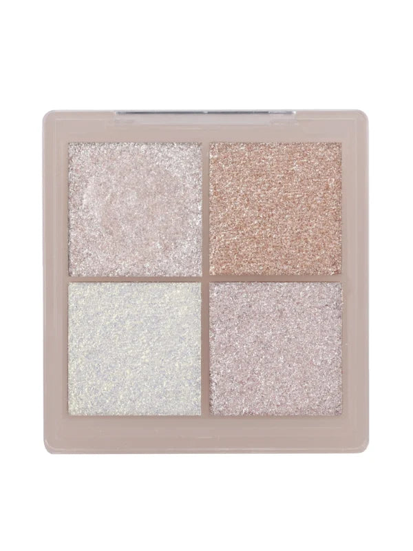 W7 Electric Drip | Shimmer Eyeshadow & Highlighter Palette 4 Shades for Wet Glow 12g