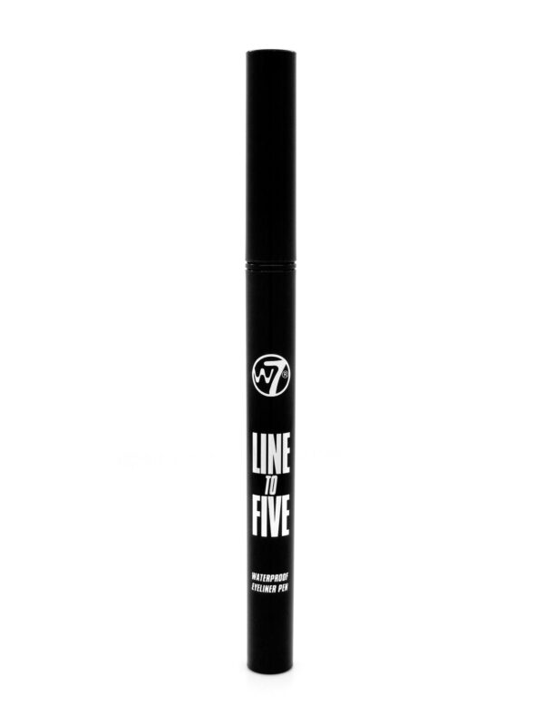 W7 Line to Five | Αδιάβροχο Μαύρο Eyeliner Στυλό Felt Tip για Λεπτή Γραμμή & Wing