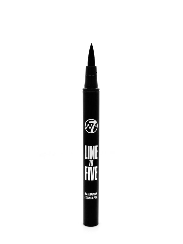 W7 Line to Five | Αδιάβροχο Μαύρο Eyeliner Στυλό Felt Tip για Λεπτή Γραμμή & Wing