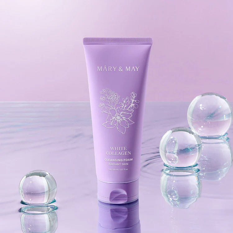 Mary&May White Collagen Cleansing Foam – Αφρός Καθαρισμού με 46,6% Κολλαγόνο & Νιασιναμίδη 150ml