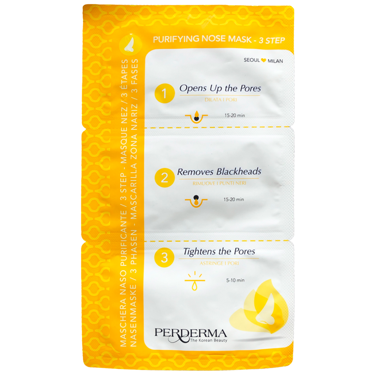 Perderma Nose Mask 3-Step – Μάσκα Μύτης 3 Βημάτων για Μαύρα Στίγματα & Πόρους