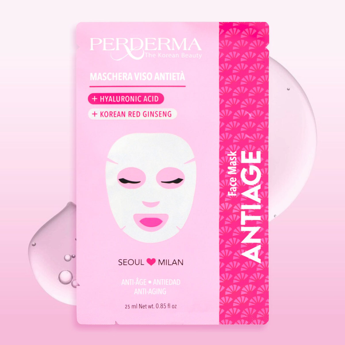Perderma Anti-Aging Face Mask – Αντιγηραντική Μάσκα Προσώπου με Κόκκινο Ginseng & Υαλουρονικό Οξύ 25 ml