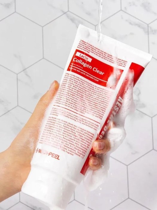MEDIPEEL Red Lacto Collagen Clear Foam Cleanser 2.0  | Αφρός Καθαρισμού Προσώπου για Πόρους με BHA, LHA & PHA 300ml
