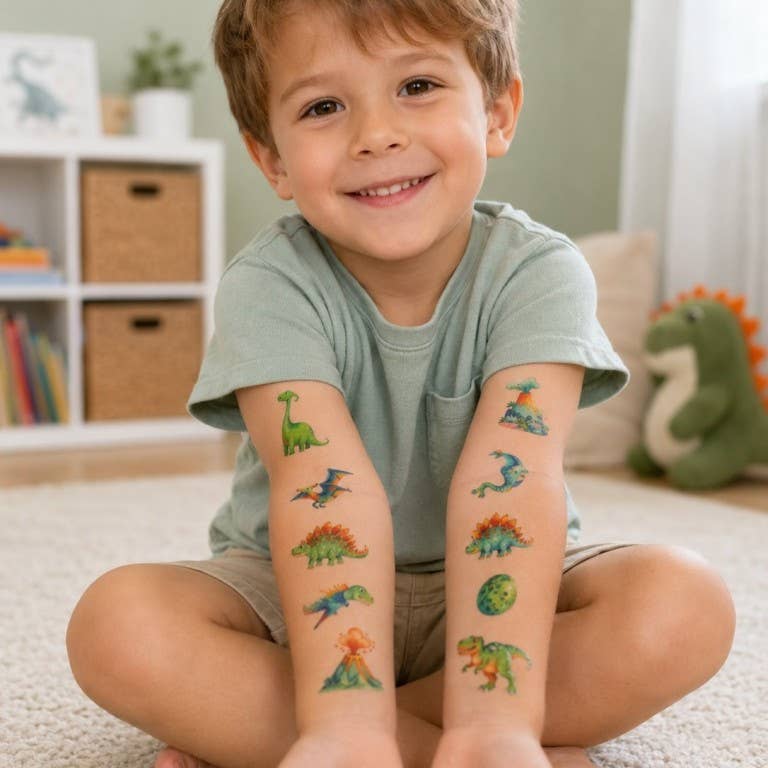 Sassi – Tattoos Dinosaurs | Kids Temporary Tattoos with Dinosaurs – 40 designs