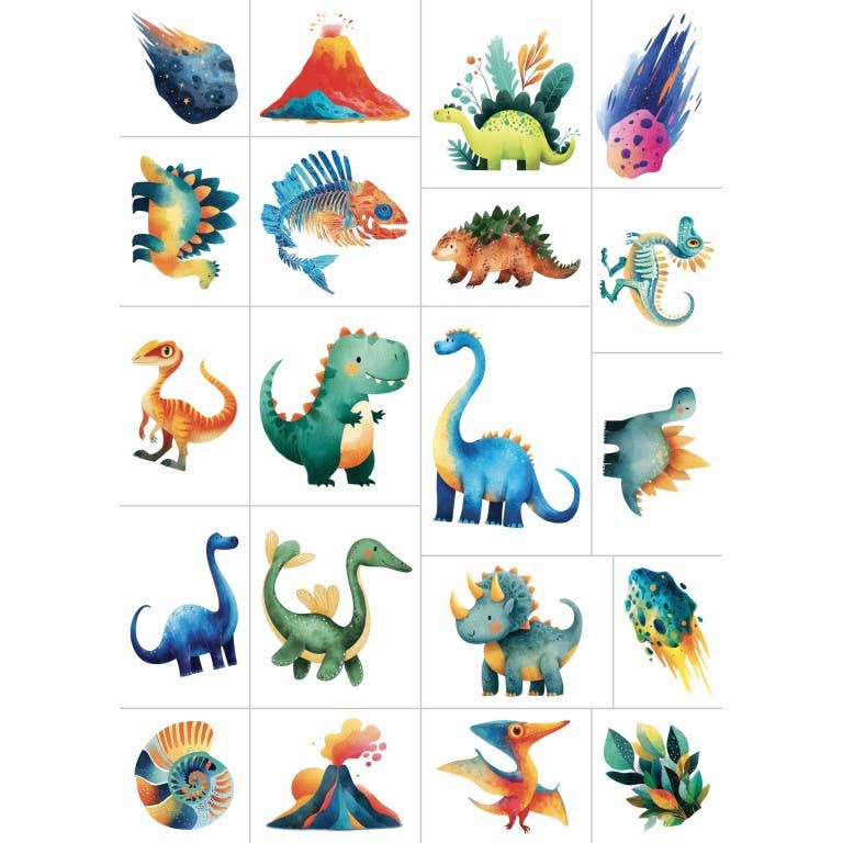 Sassi – Tattoos Dinosaurs | Kids Temporary Tattoos with Dinosaurs – 40 designs