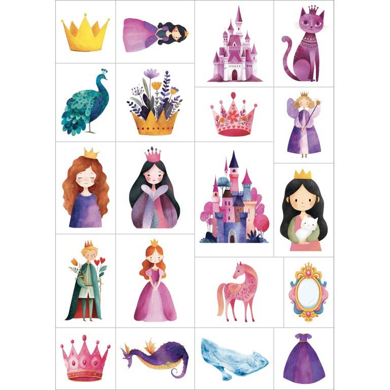 Sassi – Tattoos Princesses | Children's Temporary Tattoos with Princesses – 40 designs