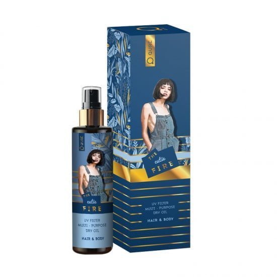 Qure The Cutie Fire Dry Oil – Ξηρό Έλαιο Προσώπου, Σώματος & Μαλλιών με Τριαντάφυλλο, Βιολέτα & Σανταλόξυλο 100ml