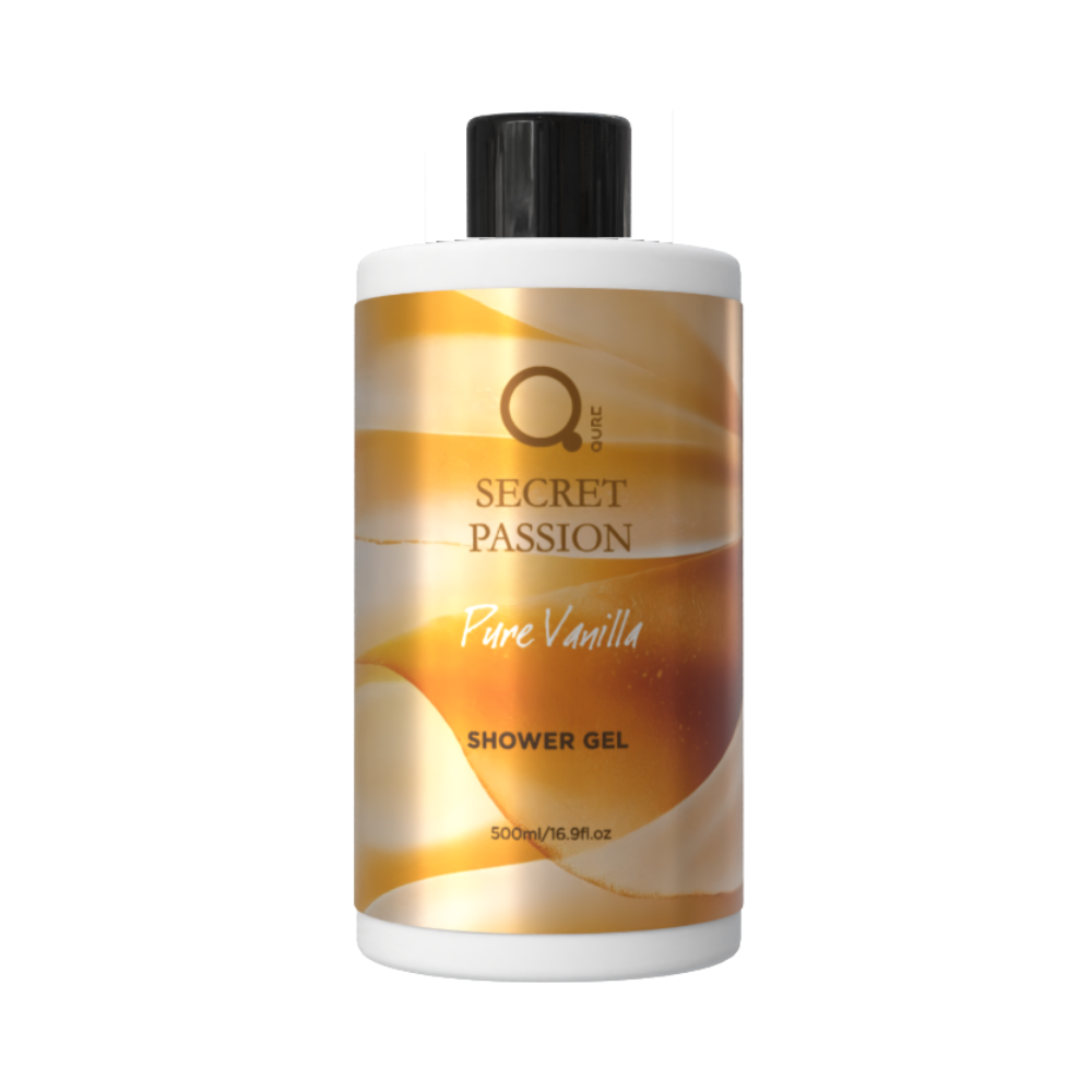Qure Secret Passion Pure Vanilla Shower Gel – Αφρόλουτρο Βανίλια, Κρέμα & Καραμέλα 500ml